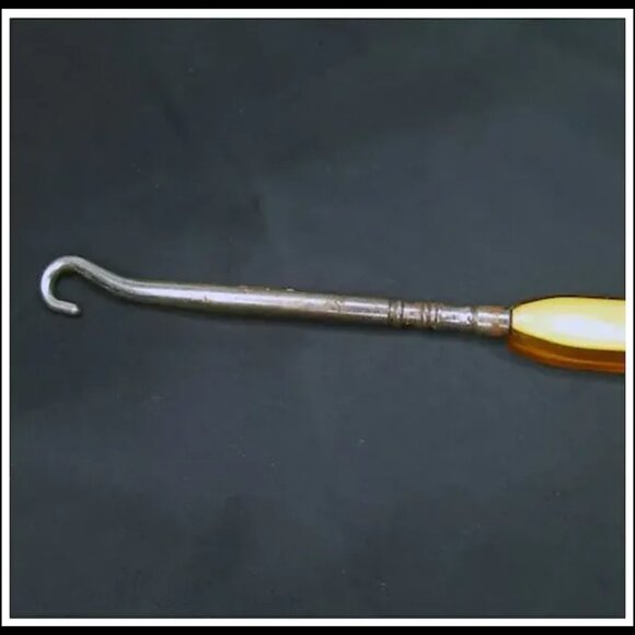 Antique Boot Hook - Victorian Corset Hook - Celluloid Button Hook- Boot Fastener - Picture 3 of 10
